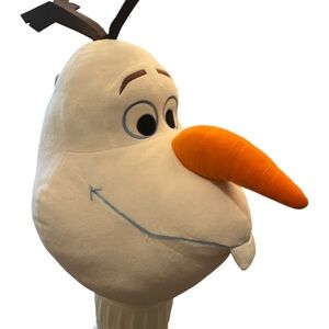 DISNEY Olaf Head Plush Pillow Orange Carrot Nose 14" High Anna and Elsa Frozen